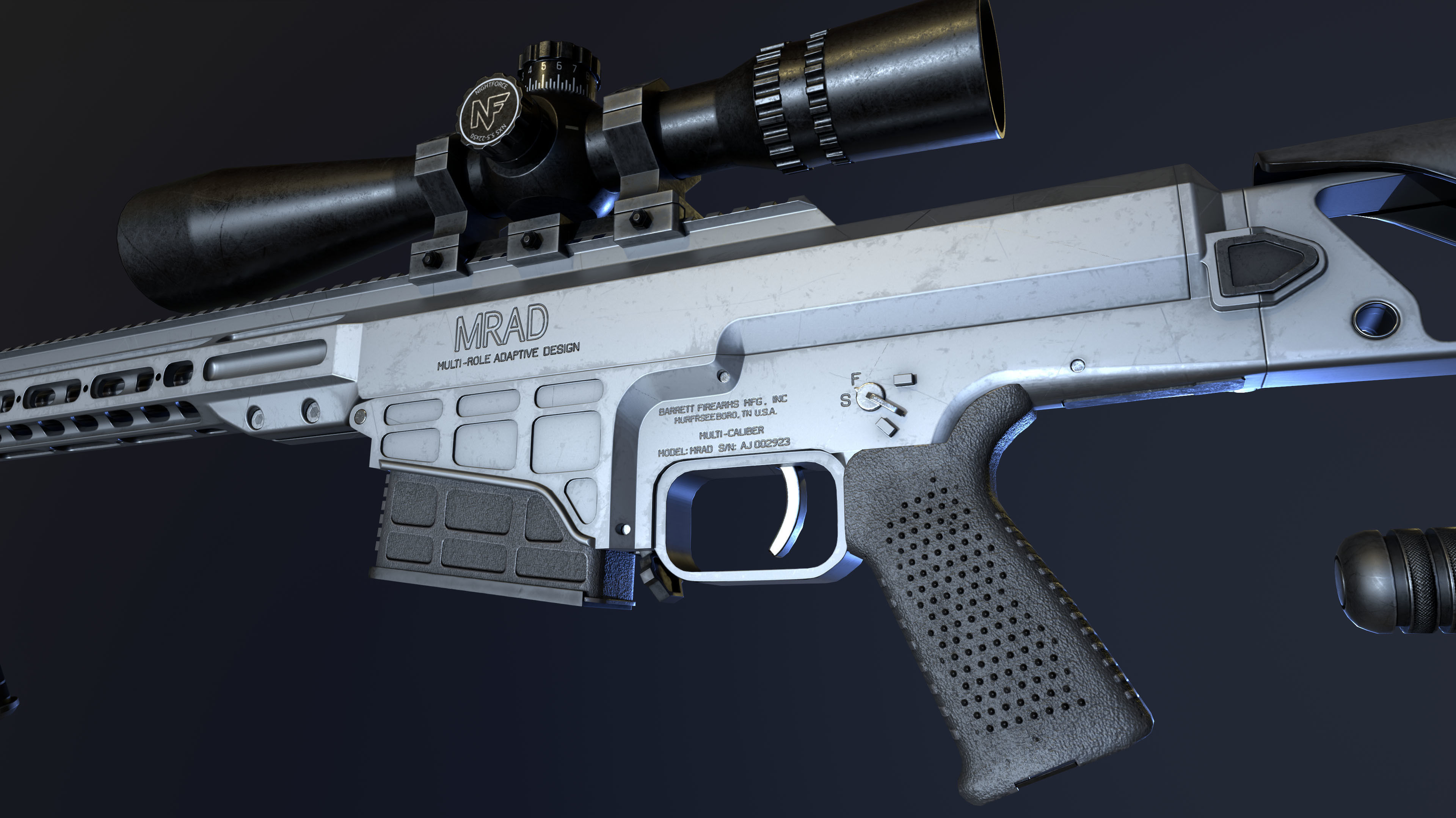 BARRETT MRAD - GAME READY MODEL 4K Low-poly 3D model_3