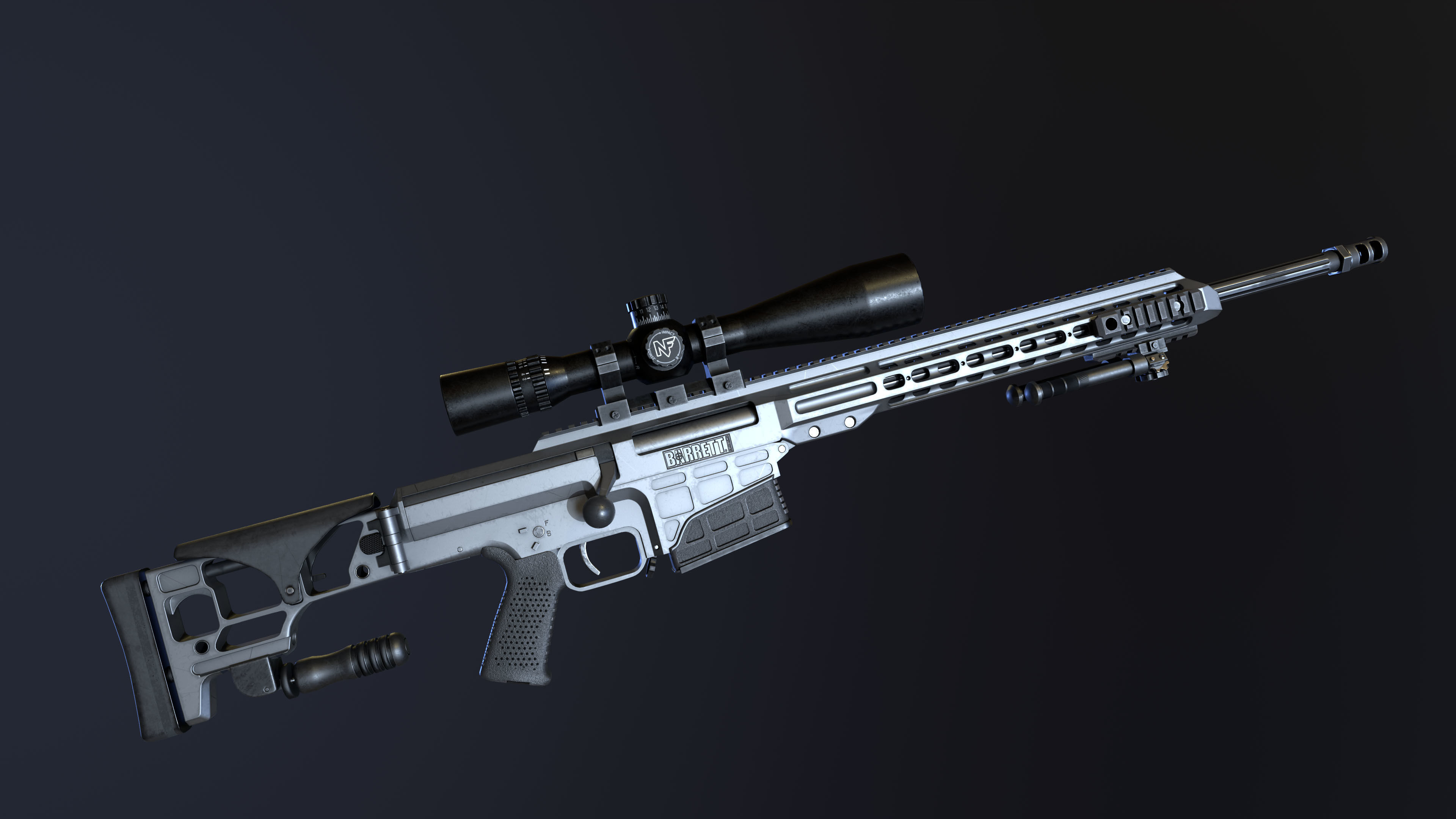 BARRETT MRAD - GAME READY MODEL 4K Low-poly 3D model_6