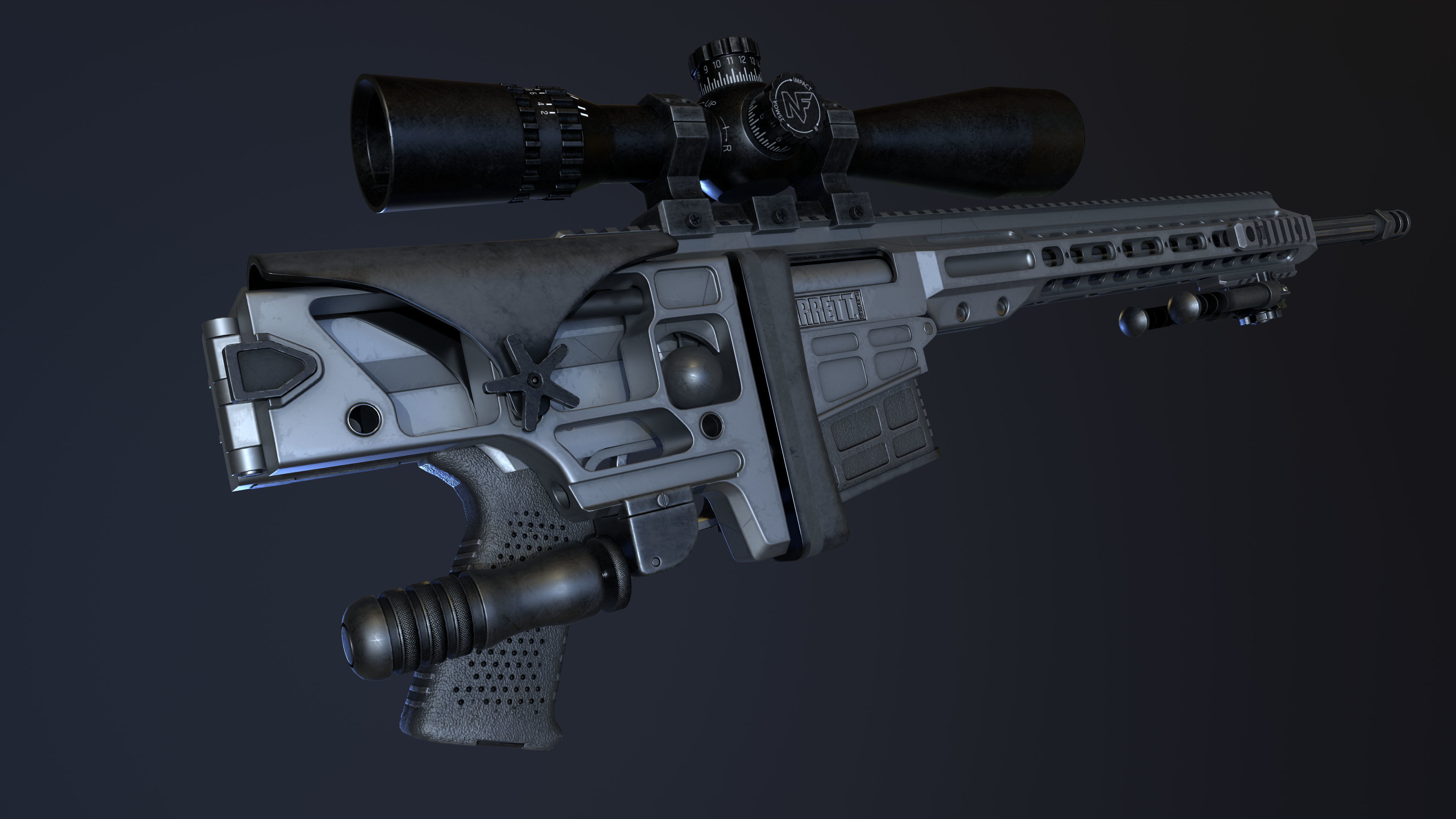 BARRETT MRAD - GAME READY MODEL 4K Low-poly 3D model_12