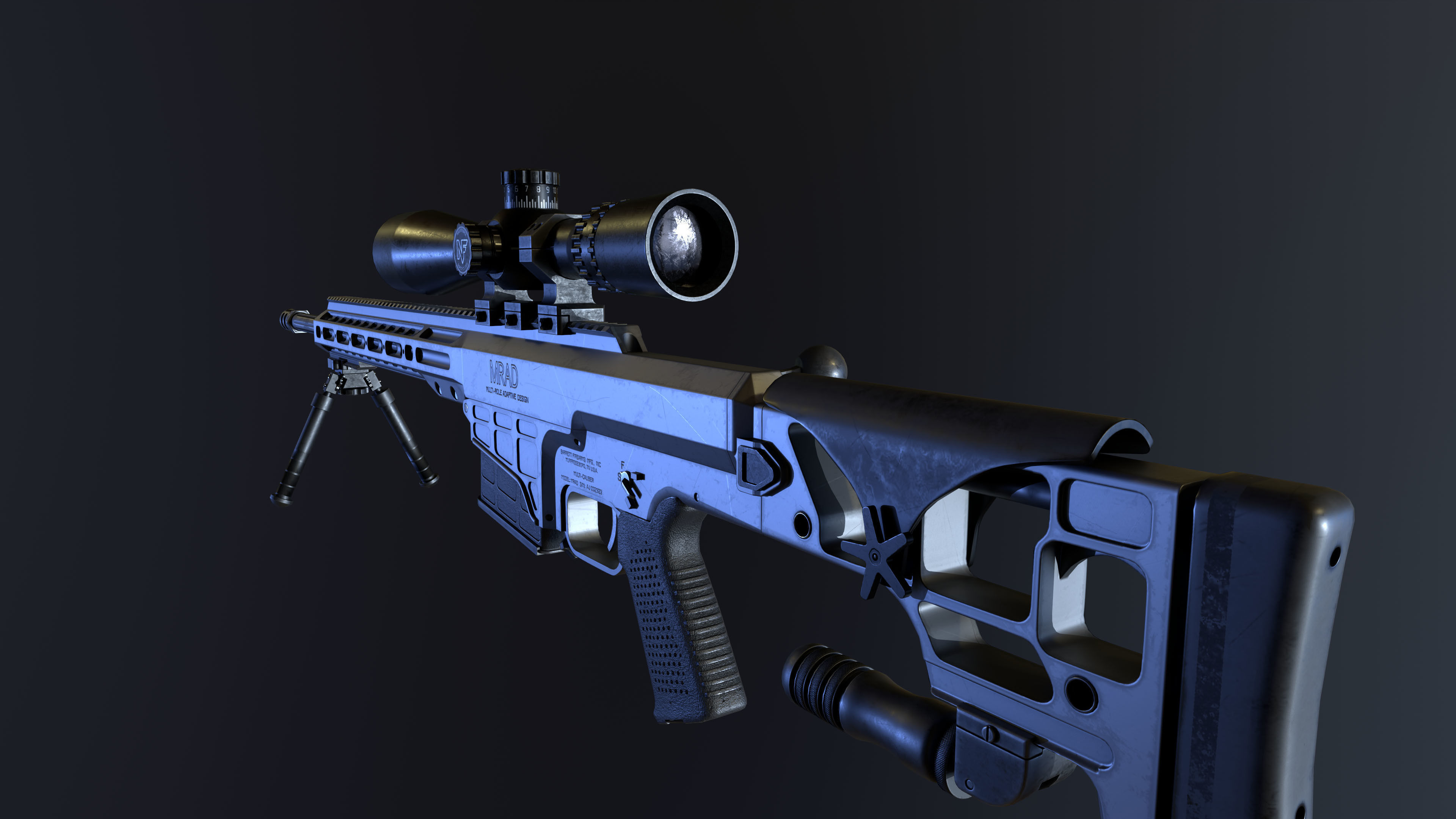 BARRETT MRAD - GAME READY MODEL 4K Low-poly 3D model_5