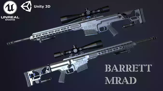 BARRETT MRAD - GAME READY MODEL 4K Low-poly 3D model