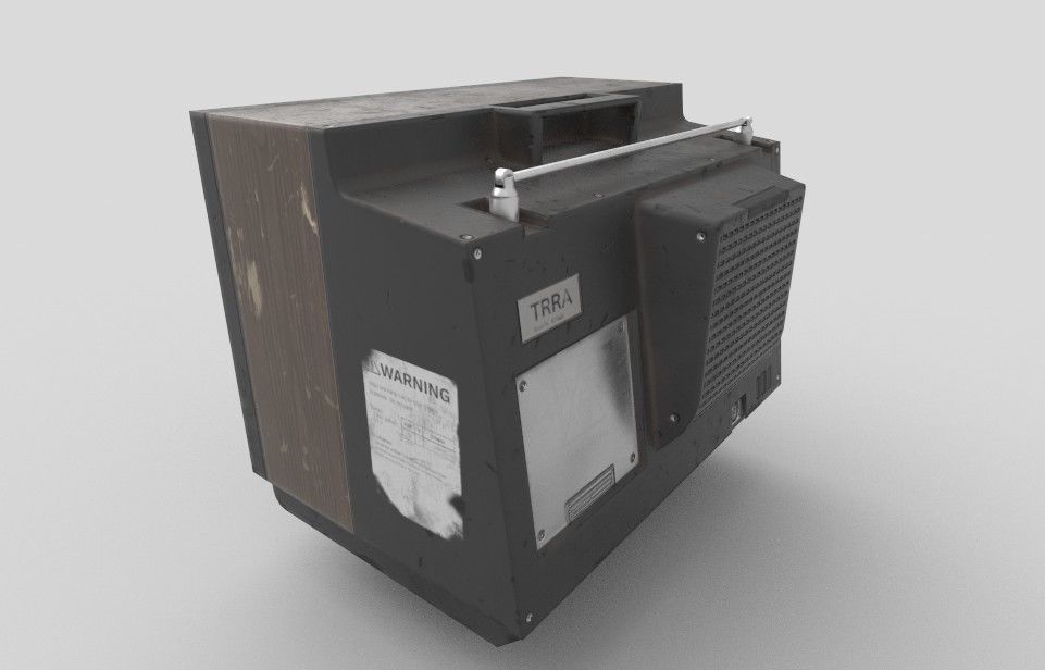 Television tv cabinet Low-poly 3D model_7