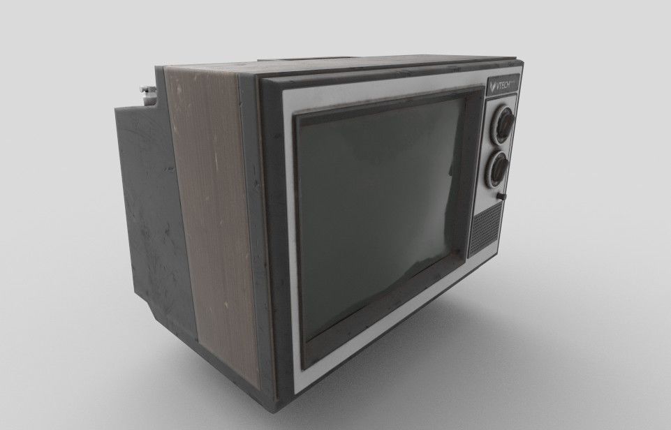 Television tv cabinet Low-poly 3D model_3