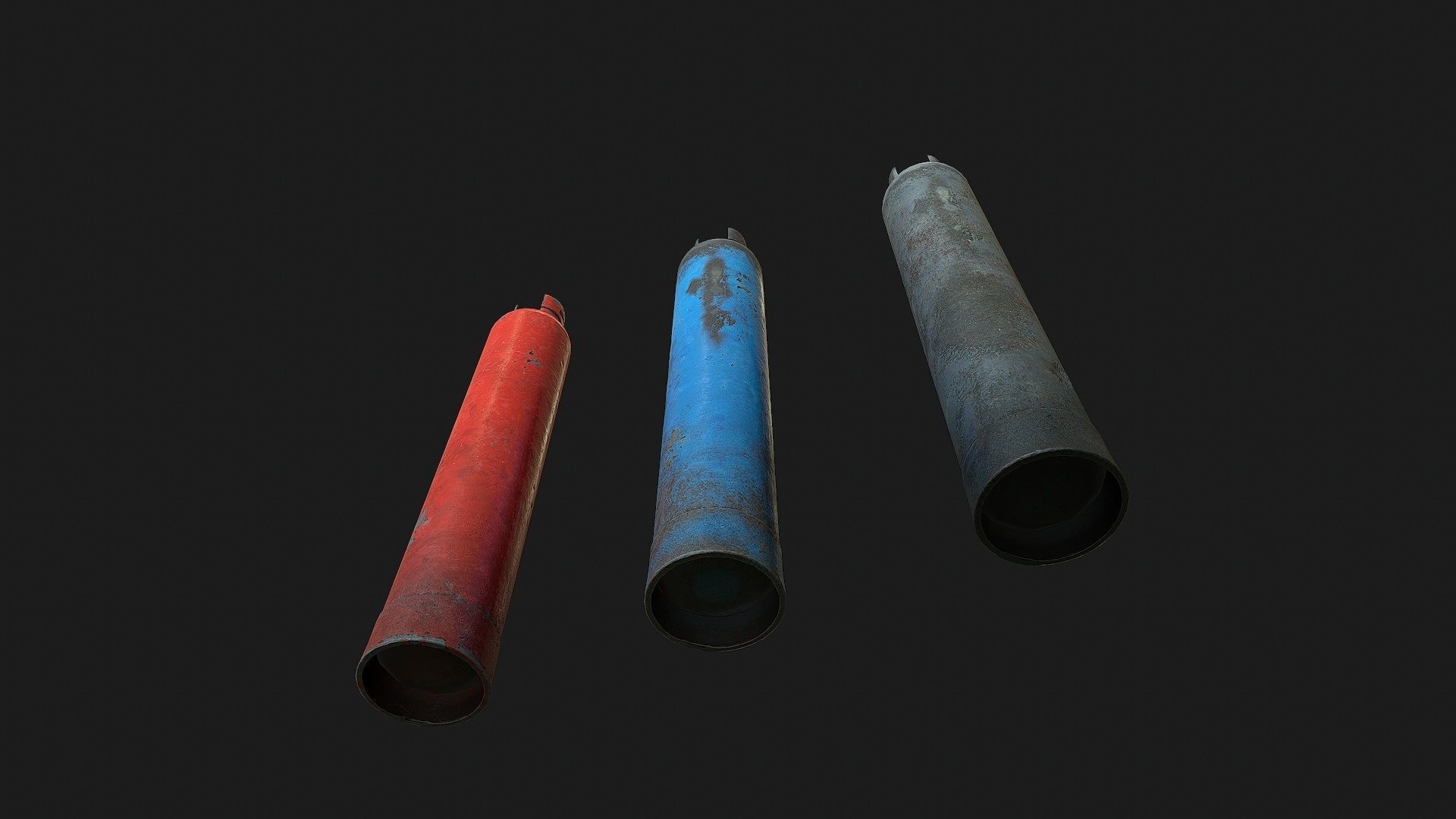 Gas cylinder 2 Low-poly 3D model_6
