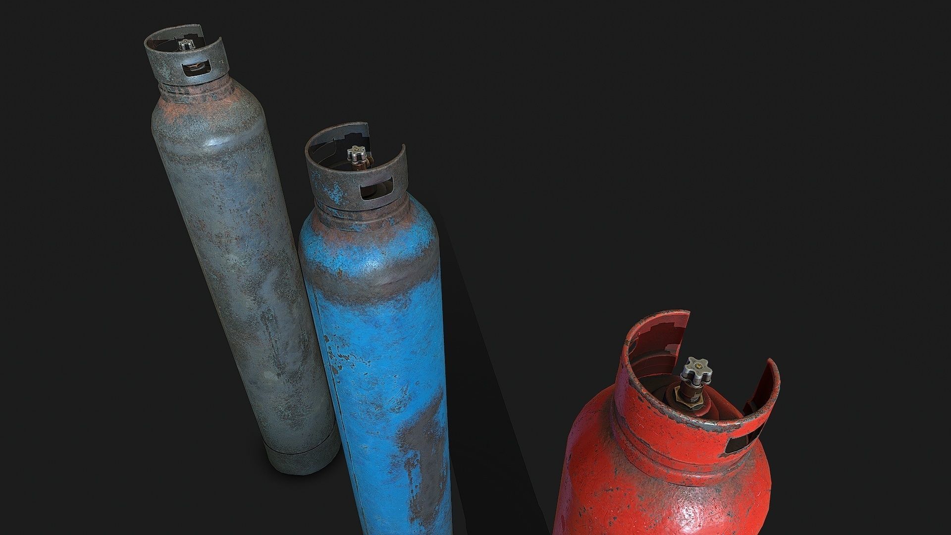 Gas cylinder 2 Low-poly 3D model_5