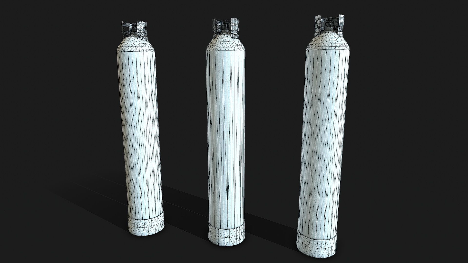 Gas cylinder 2 Low-poly 3D model_9