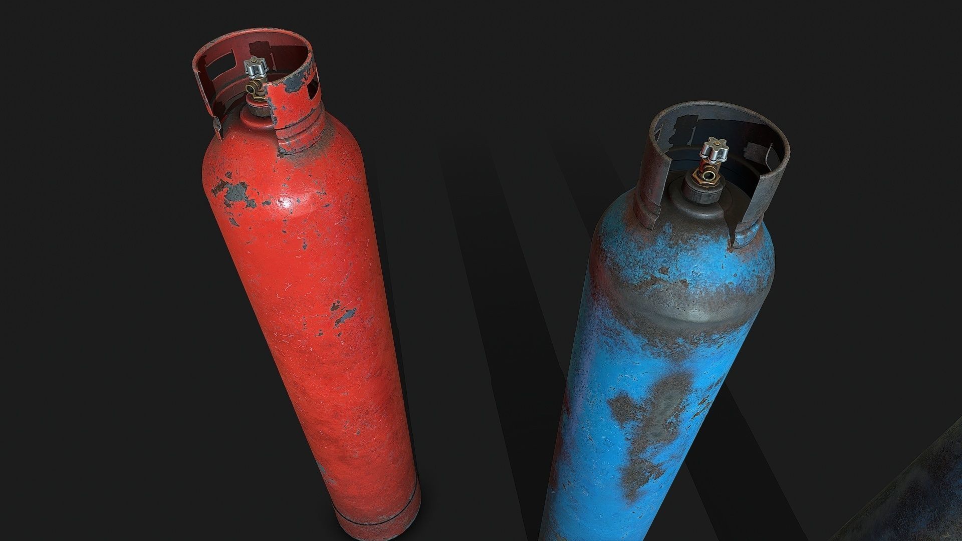 Gas cylinder 2 Low-poly 3D model_3