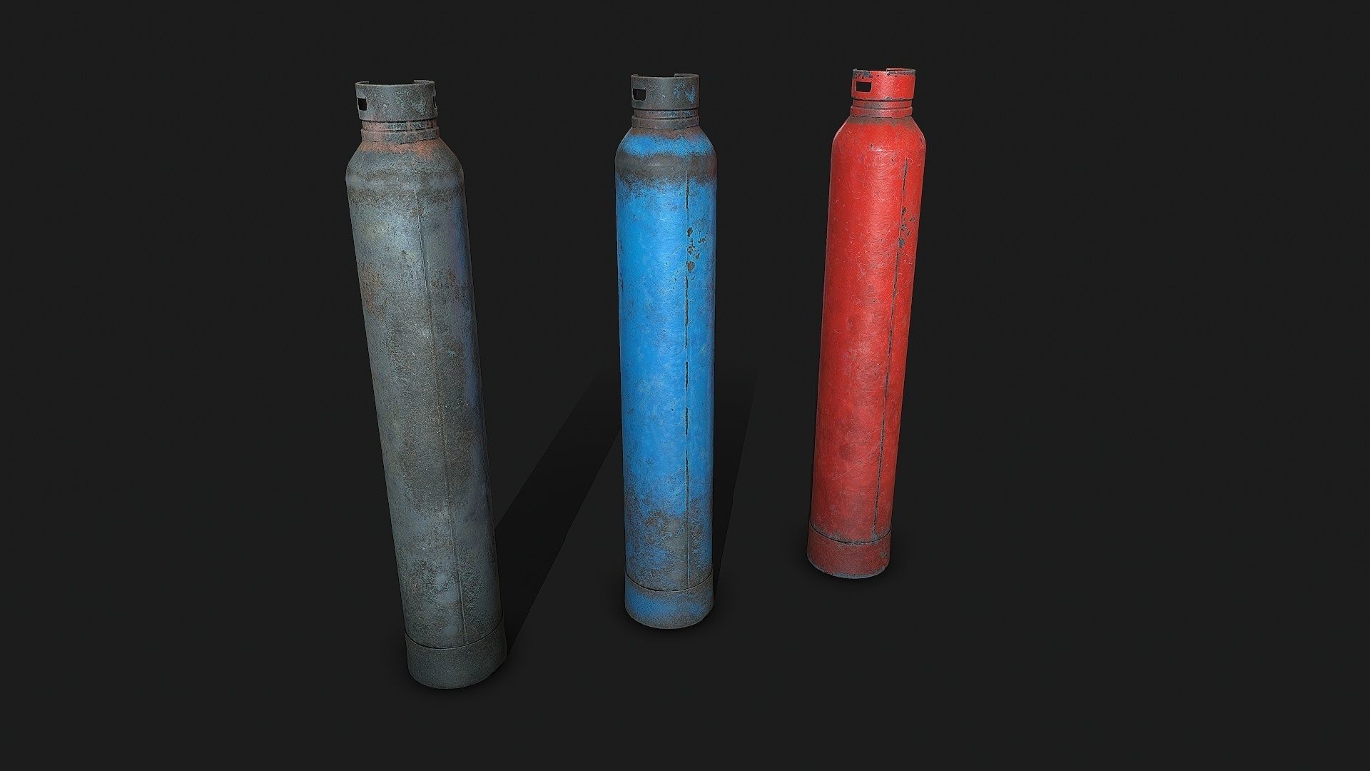 Gas cylinder 2 Low-poly 3D model_2
