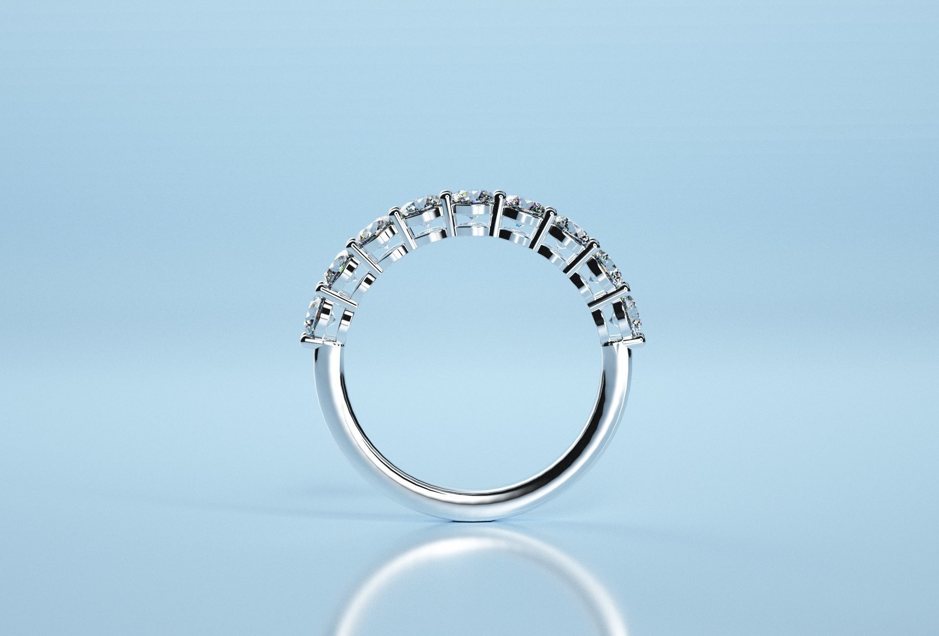 9 Circle Stone Ring 3D print model_4