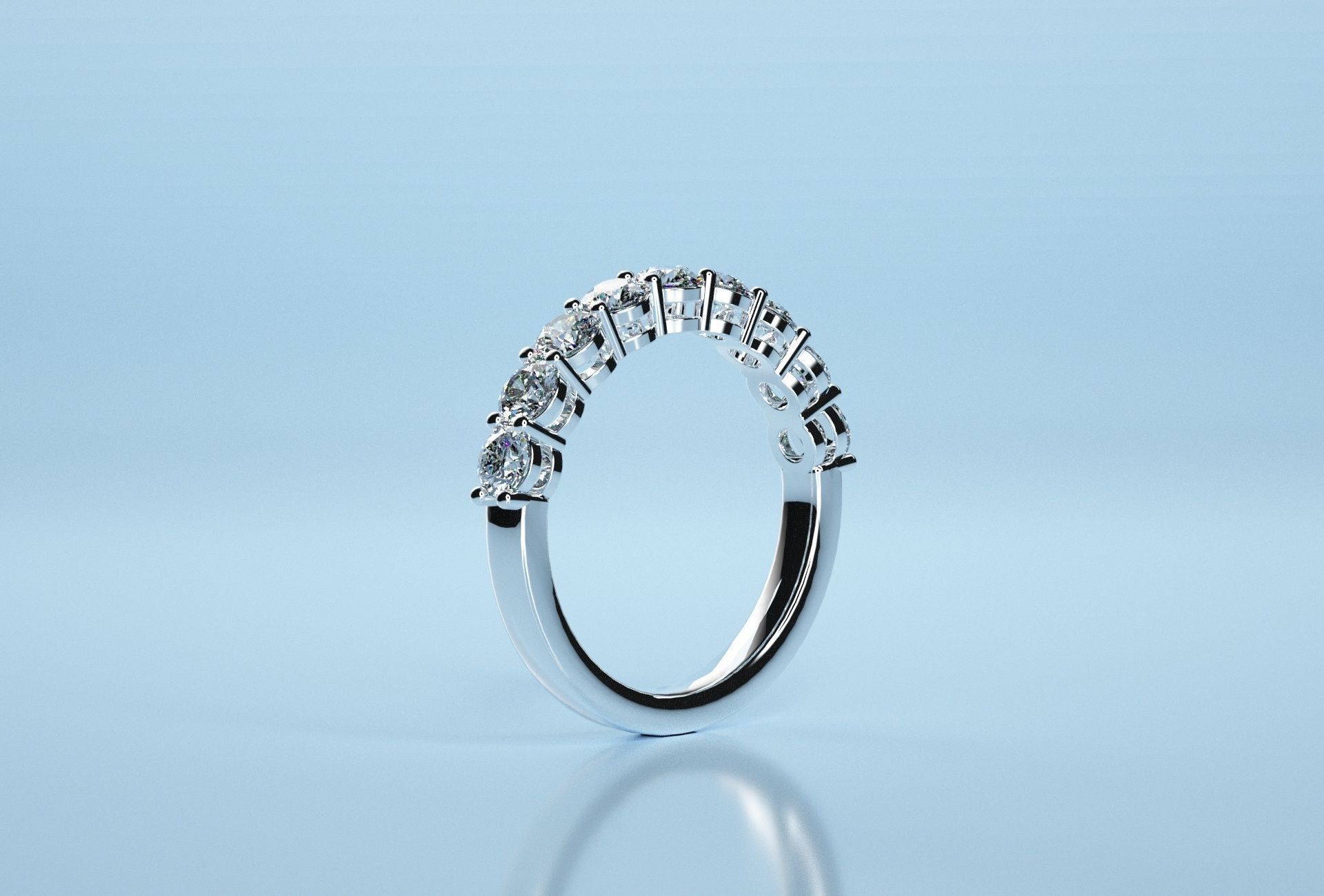 9 Circle Stone Ring 3D print model_8