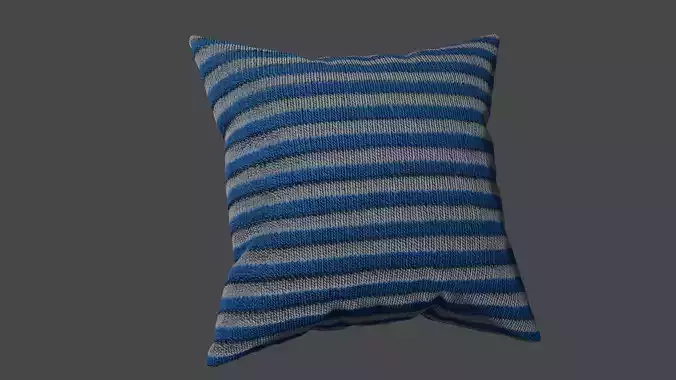Blue and white pillow