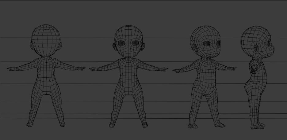 Cartoon Base Mesh 3D  Model 3D model_2