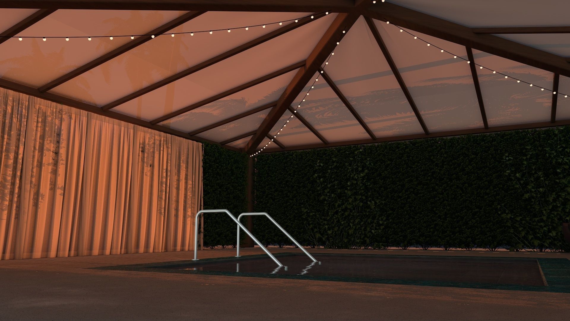 Pool Cabana 3D model_2