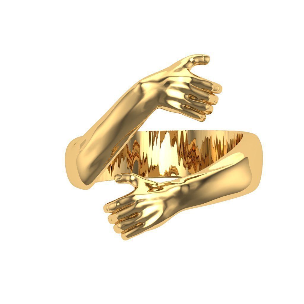 Hug ring hands ring 3D print model 3D print model_2