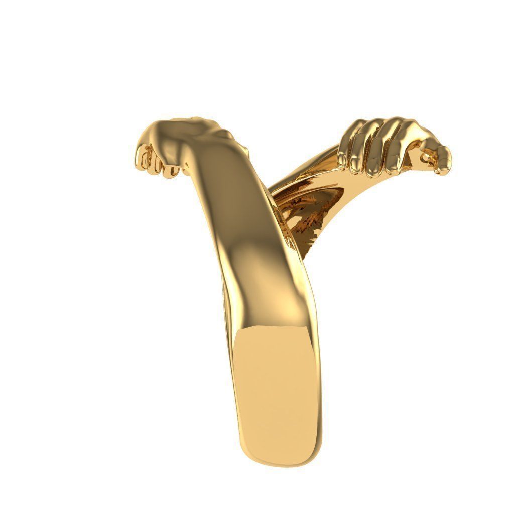 Hug ring hands ring 3D print model 3D print model_4