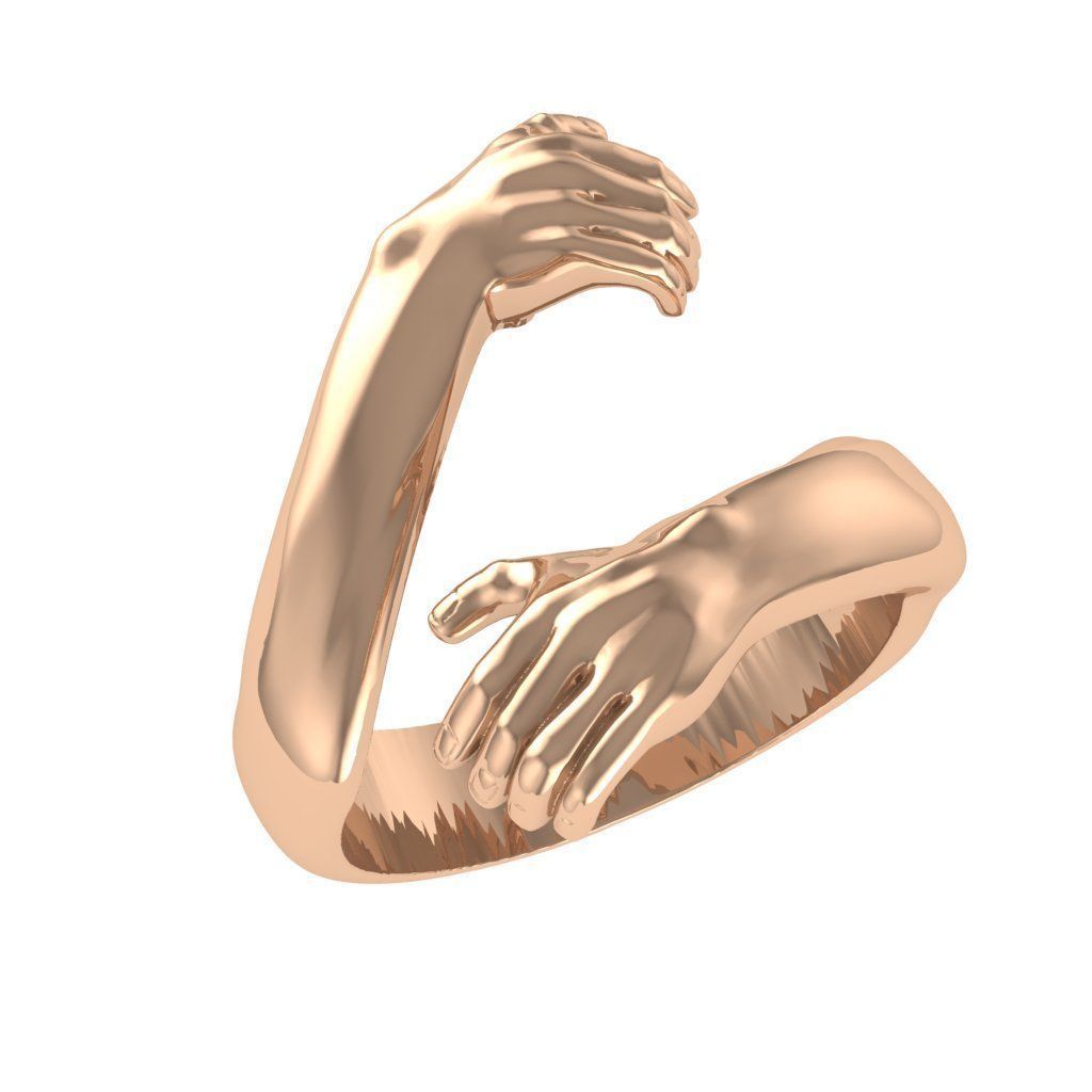 Hug ring hands ring 3D print model 3D print model_5