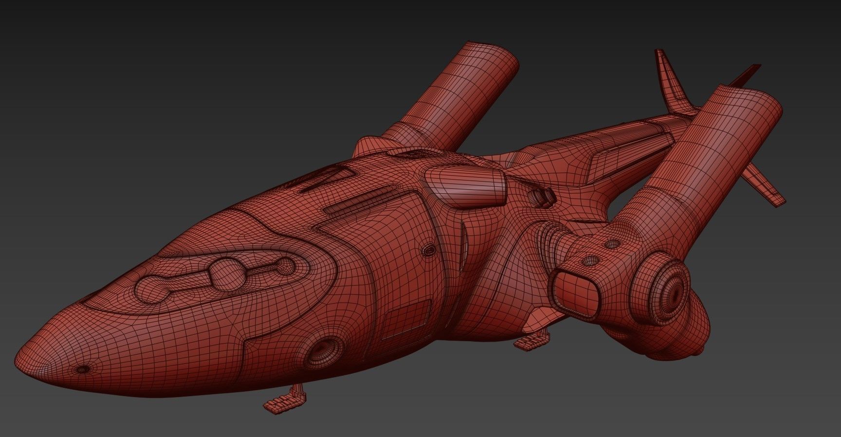 Sci fi ship Low-poly 3D model_20