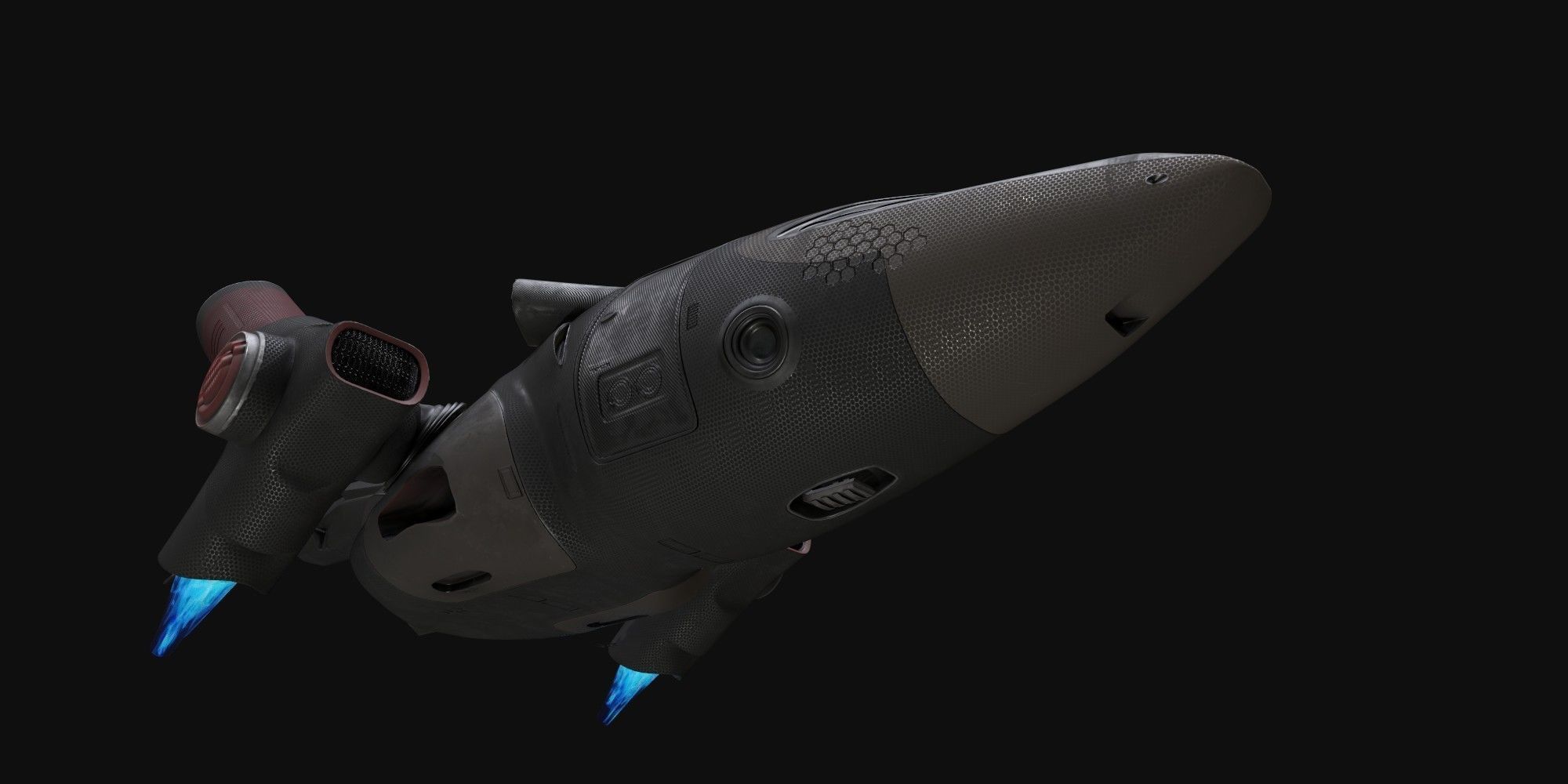Sci fi ship Low-poly 3D model_9