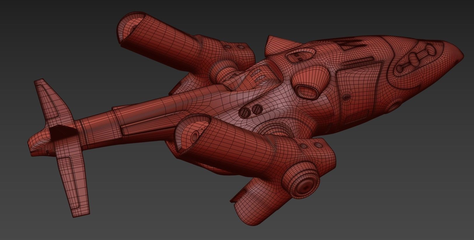 Sci fi ship Low-poly 3D model_22