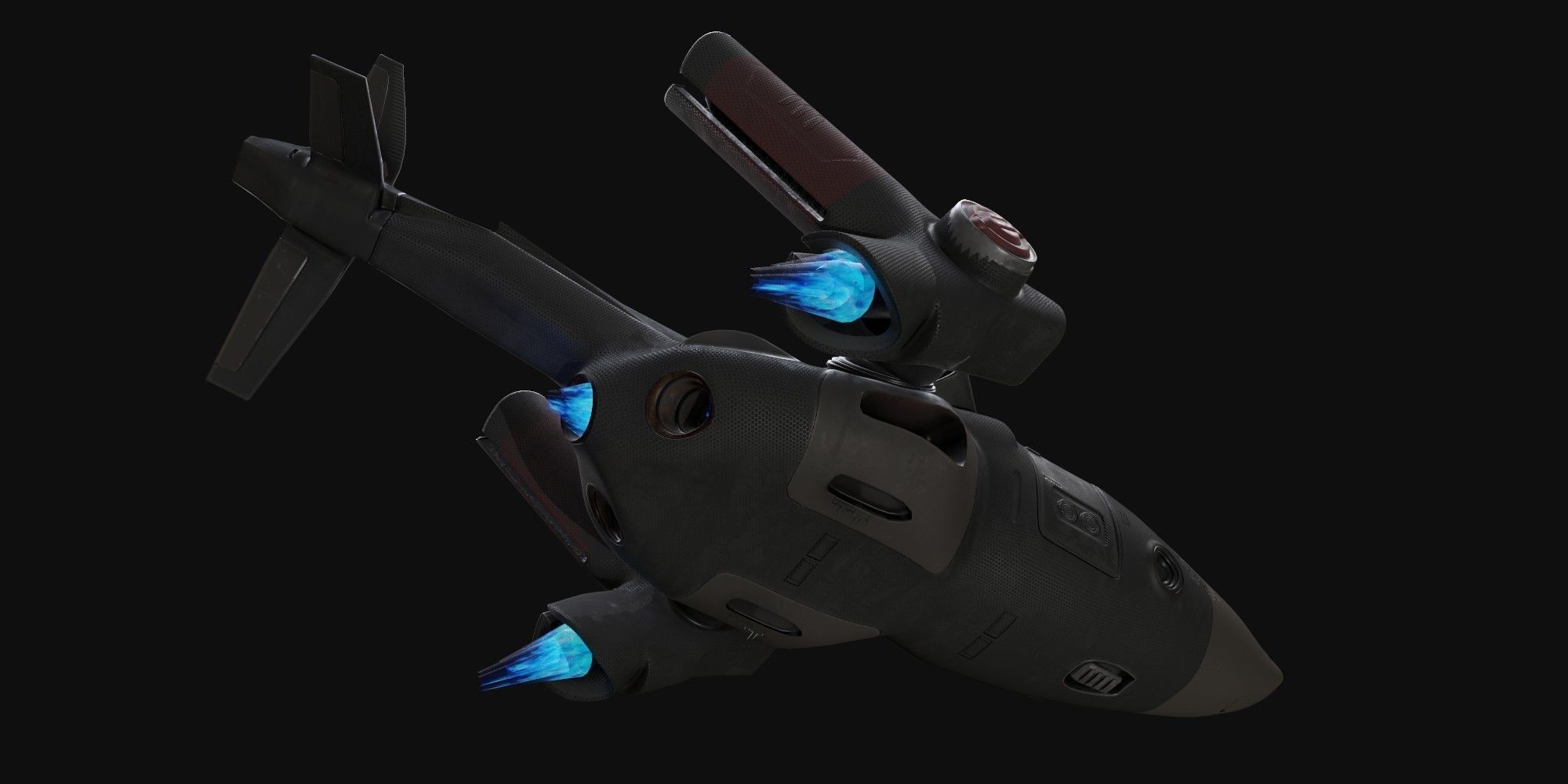 Sci fi ship Low-poly 3D model_11