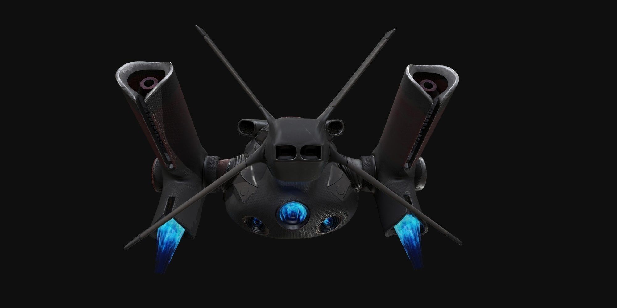 Sci fi ship Low-poly 3D model_6