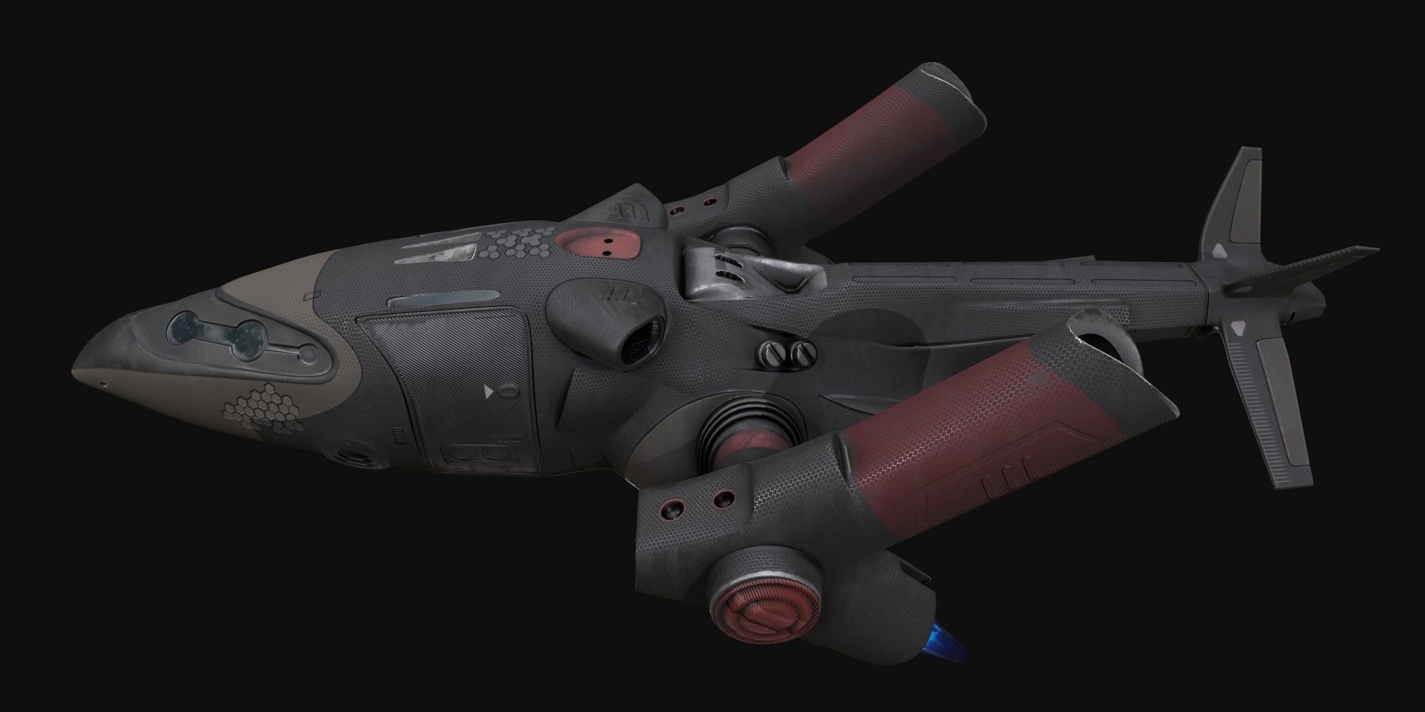 Sci fi ship Low-poly 3D model_12