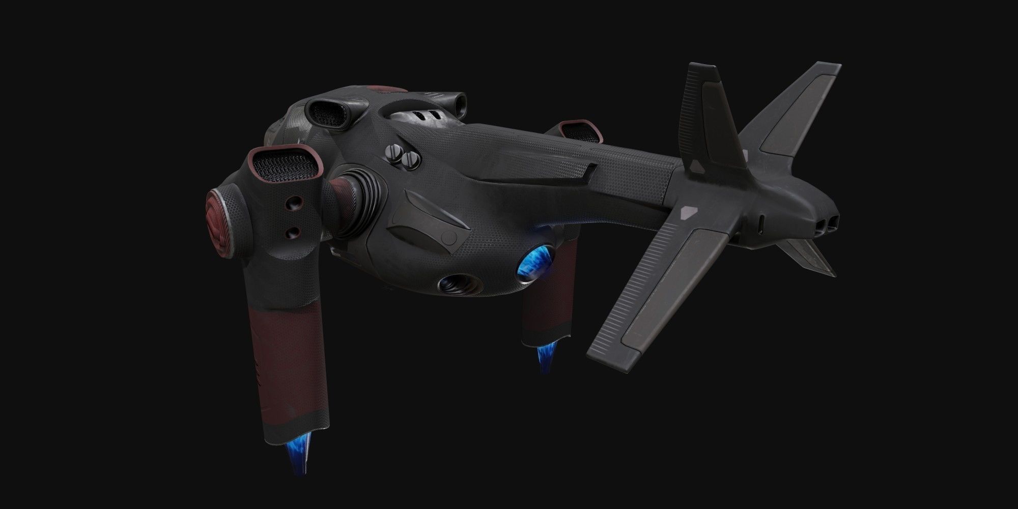 Sci fi ship Low-poly 3D model_13