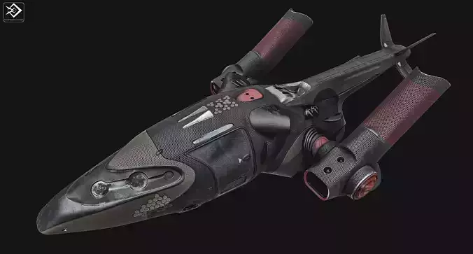 Sci fi ship Low-poly 3D model