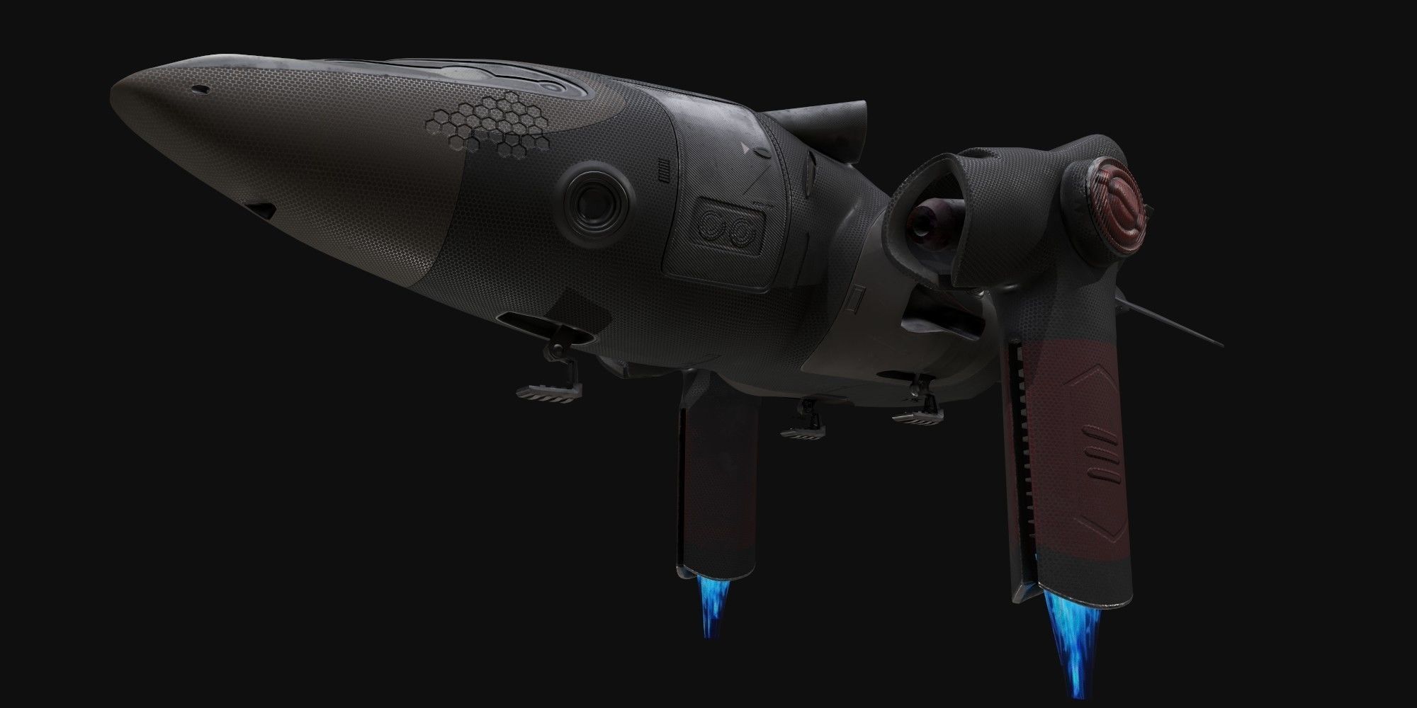 Sci fi ship Low-poly 3D model_15