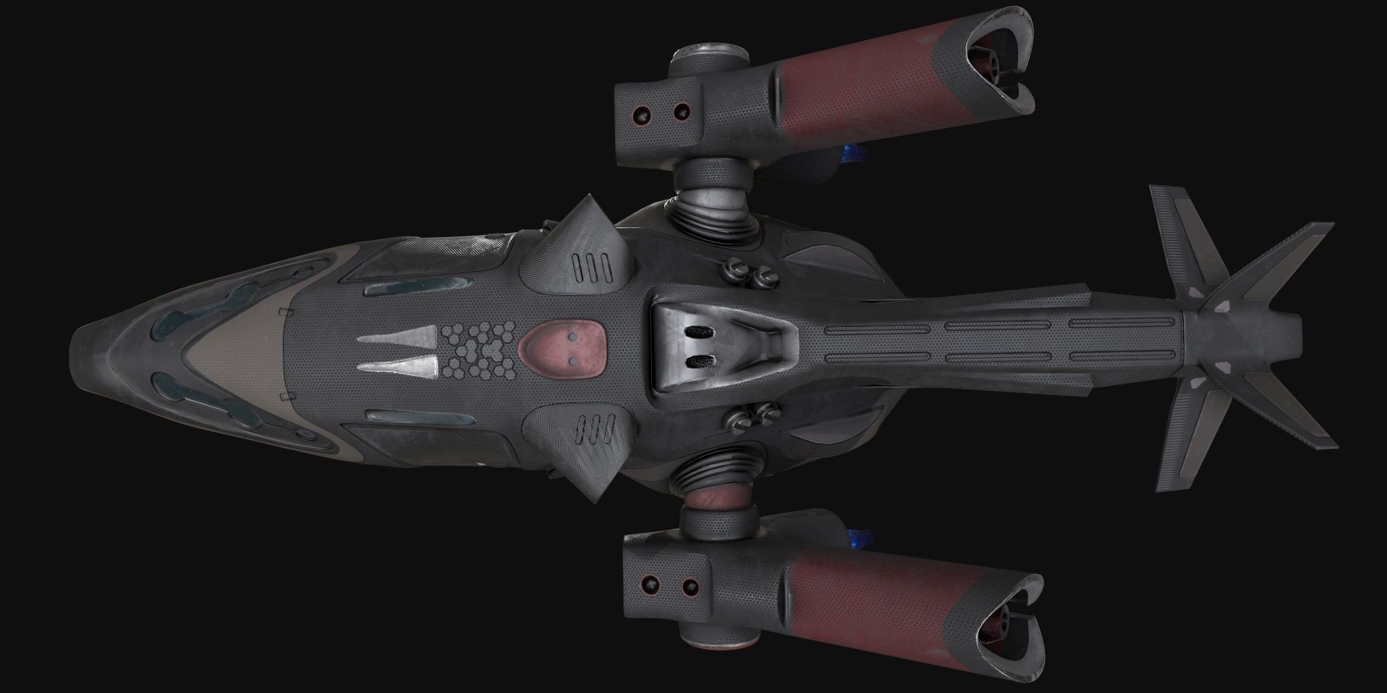 Sci fi ship Low-poly 3D model_7