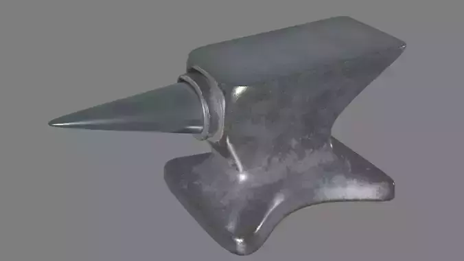 Anvil metal knob with stone in middle 3D model