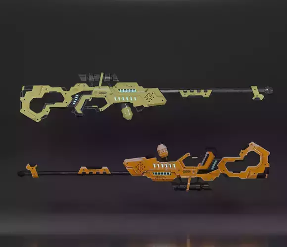 3D Sci-Fi Rifle low poly Free low-poly 3D model