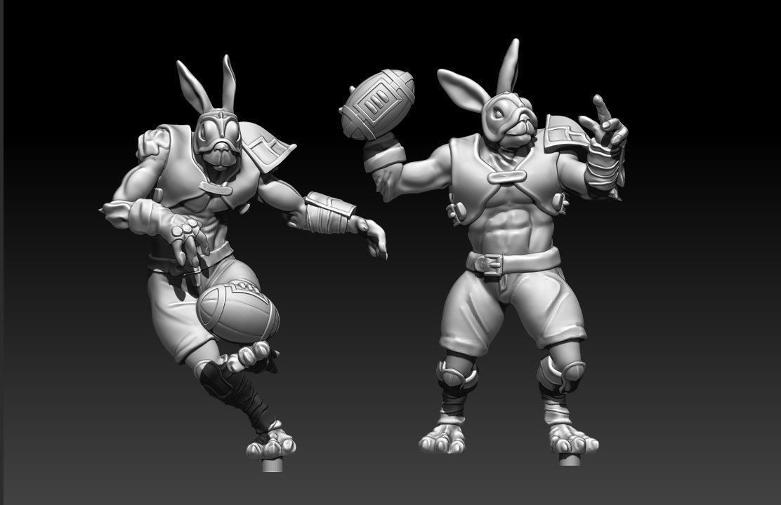 Bunny team 3D print model_8