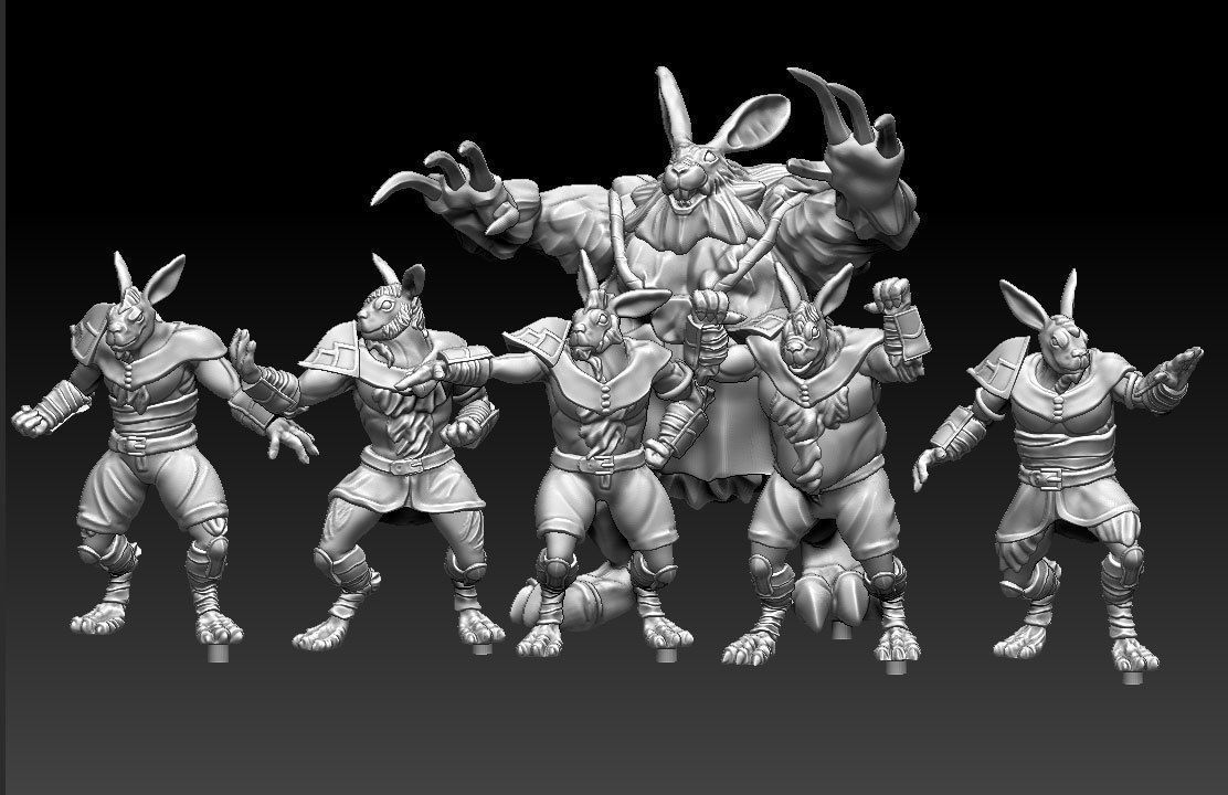 Bunny team 3D print model_6