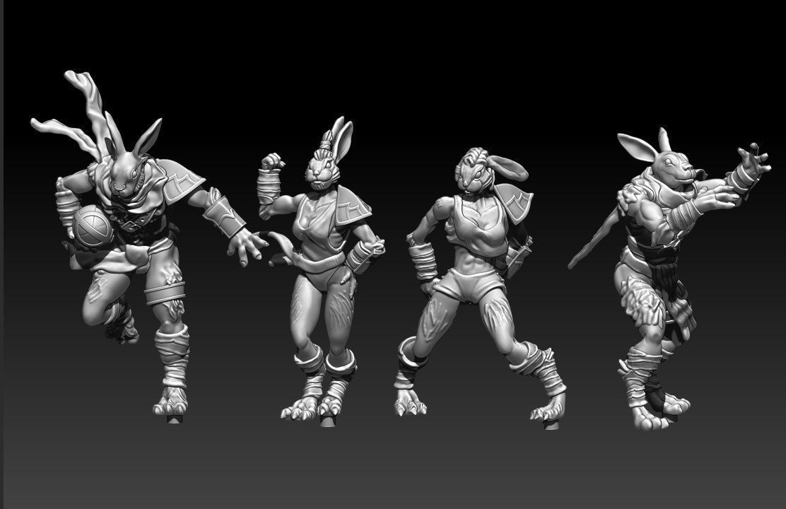 Bunny team 3D print model_7