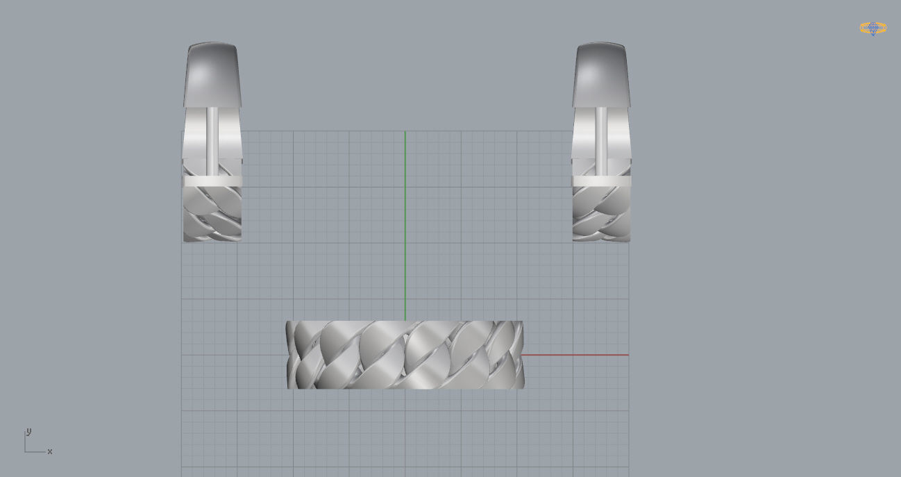 Cuban Ring and Earrings 3D print model_6