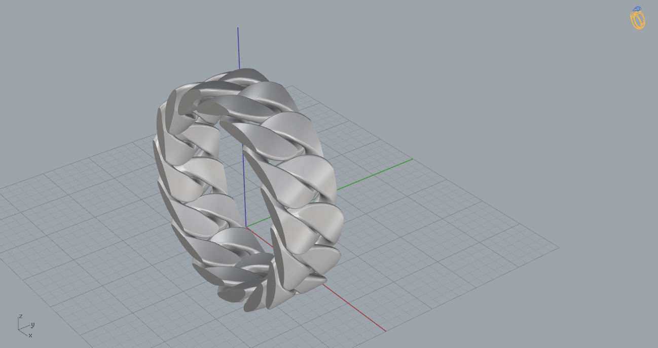 Cuban Ring and Earrings 3D print model_8