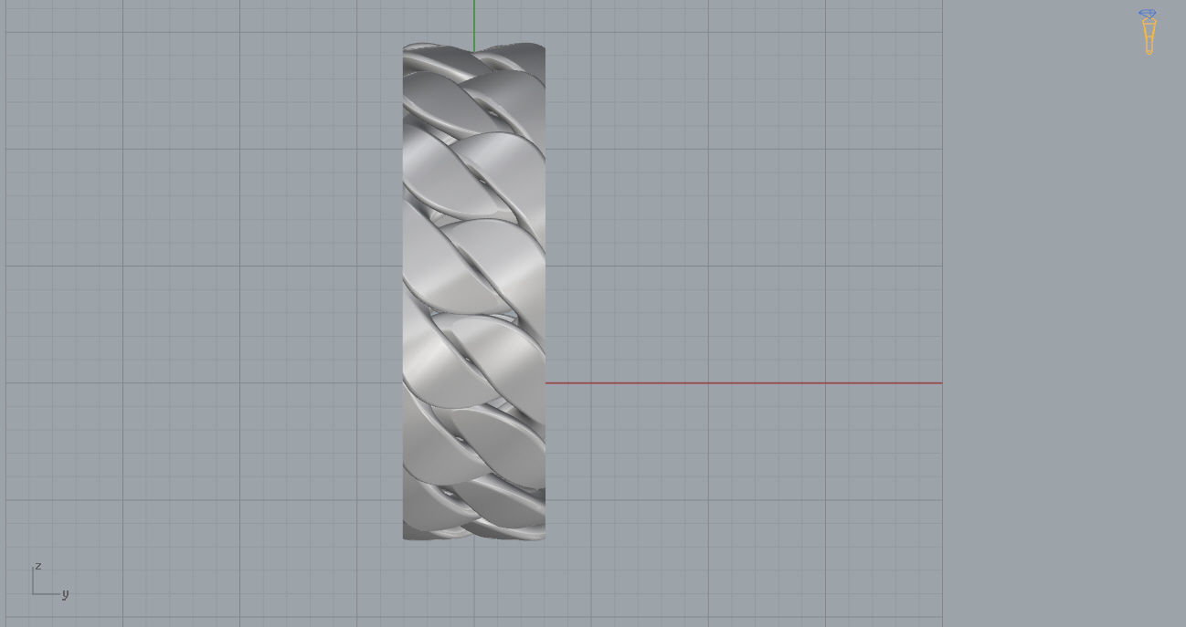 Cuban Ring and Earrings 3D print model_10