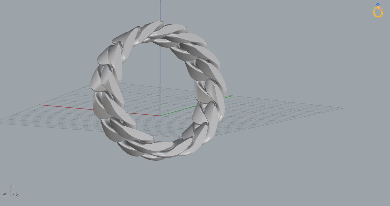 Cuban Ring and Earrings 3D print model_9