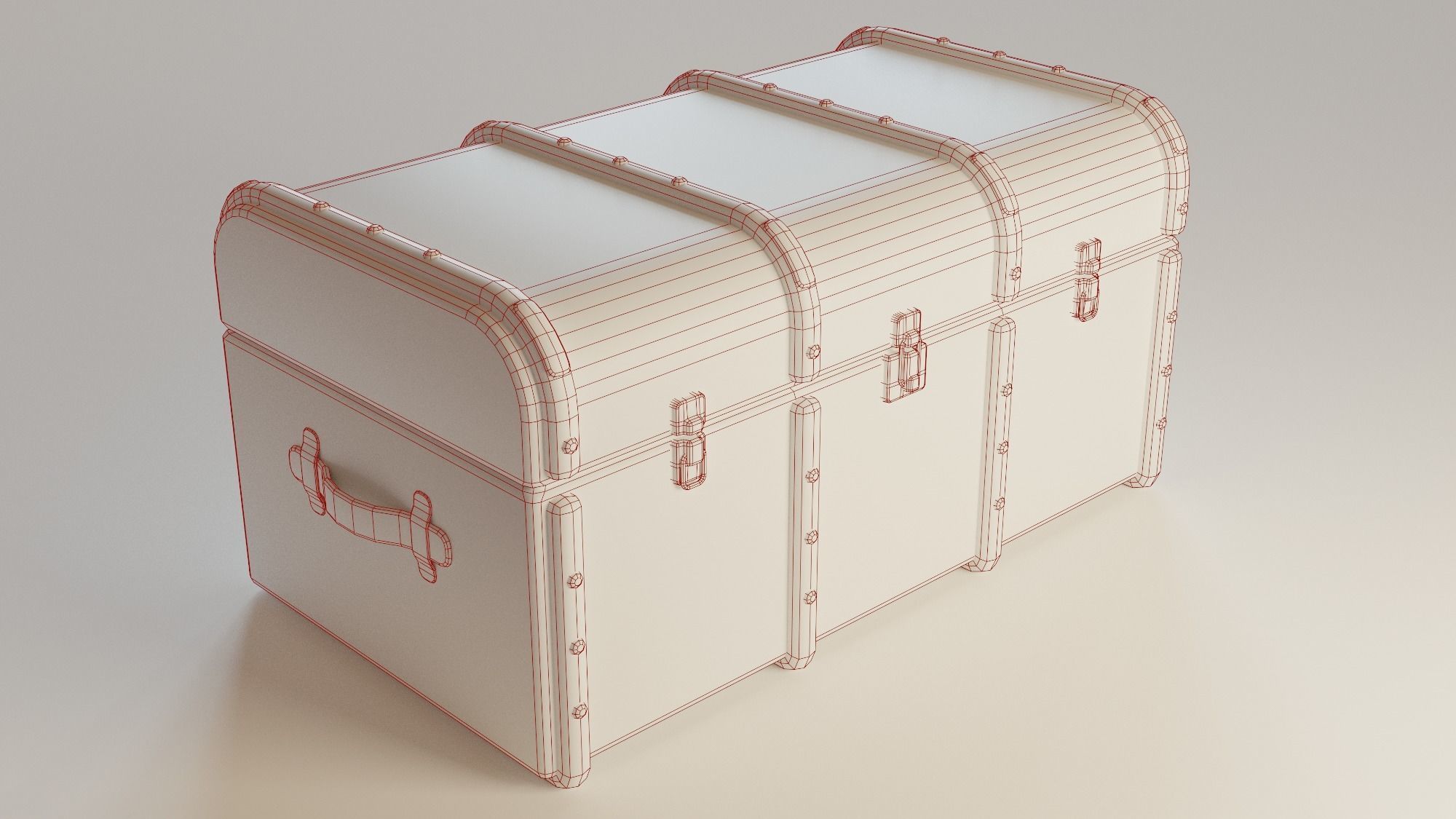 Old Chest Low-poly 3D model_5