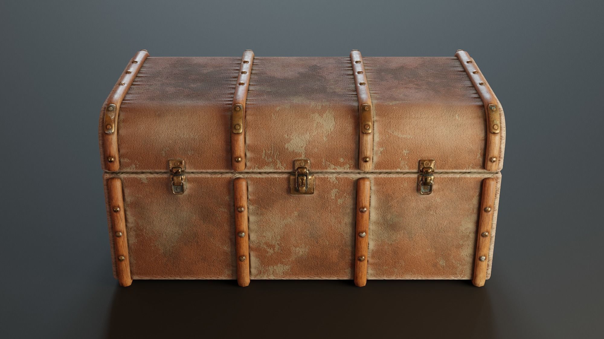 Old Chest Low-poly 3D model_3