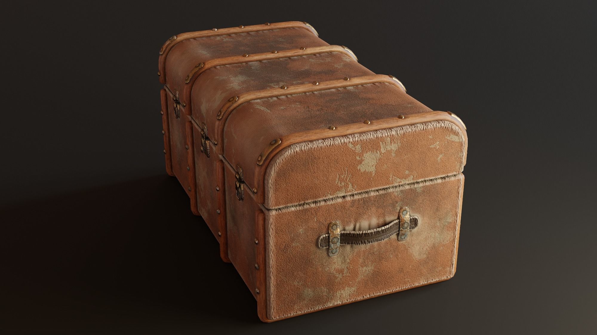 Old Chest Low-poly 3D model_2