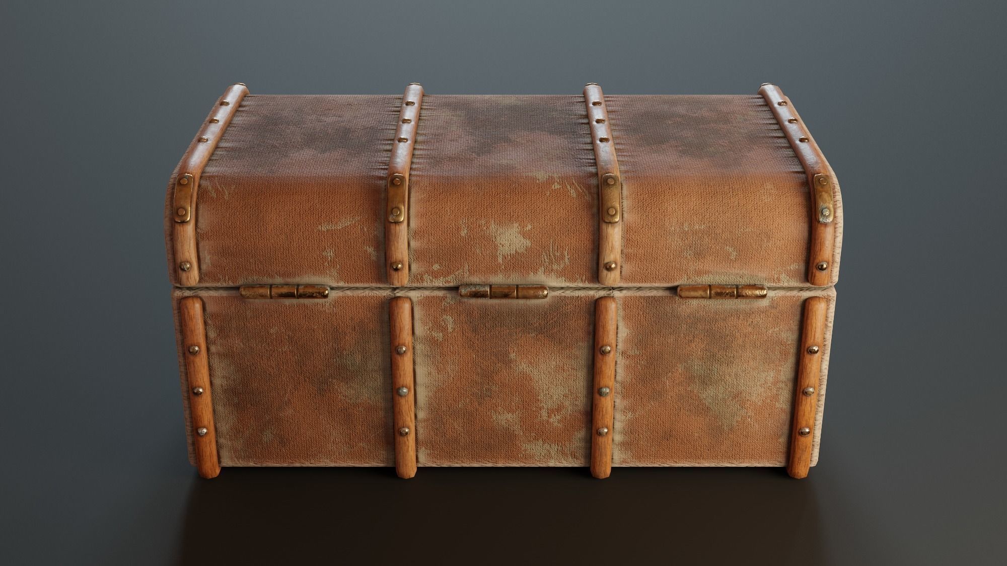 Old Chest Low-poly 3D model_4
