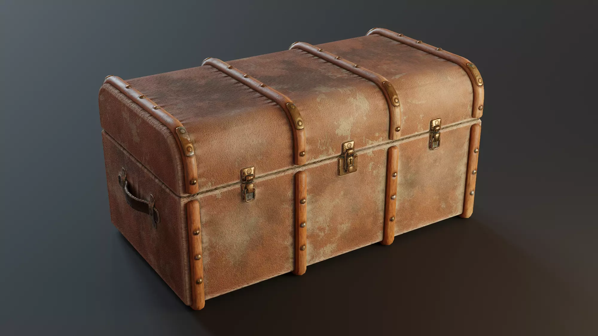 Old Chest Low-poly 3D model_0