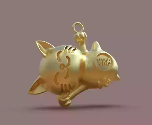 Lucky Cat Maneki-Neko pendant 3D print model