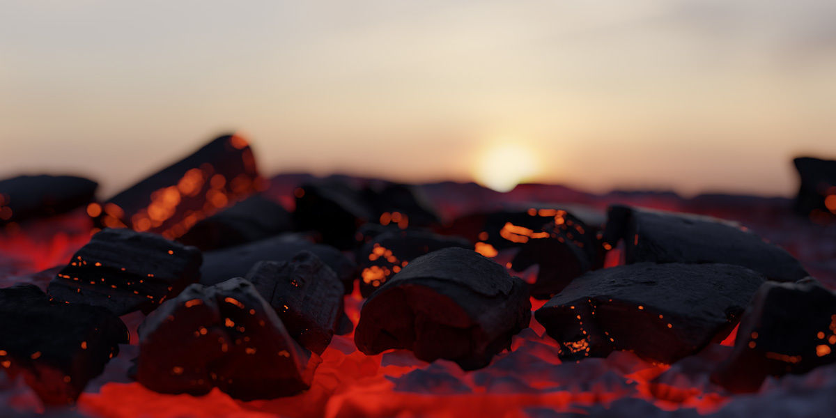 Photorealistic Charcoals Low-poly 3D model_4