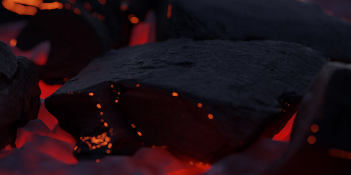 Photorealistic Charcoals Low-poly 3D model_7