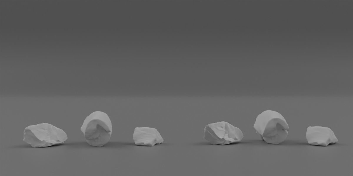 Photorealistic Charcoals Low-poly 3D model_10