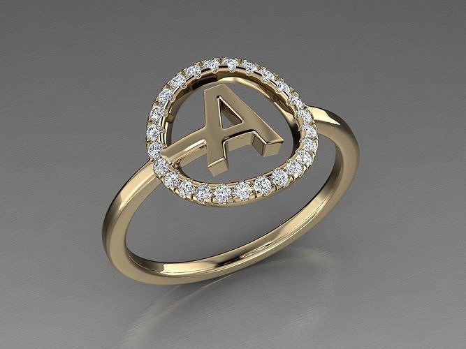 Jewelry Alphabet Ring A 3D print model