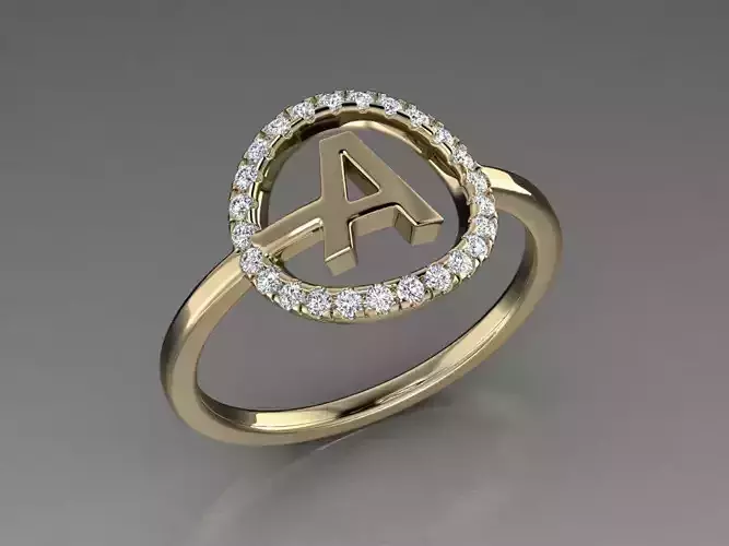 Jewelry Alphabet Ring A 3D print model